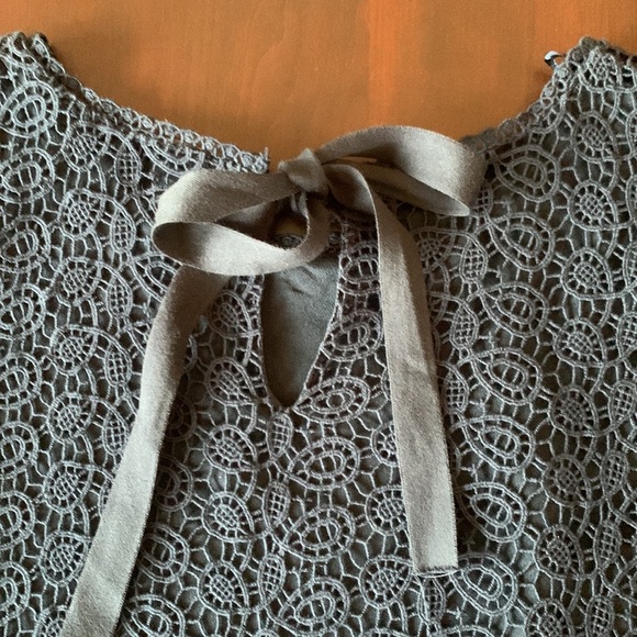 Massimo Dutti Crochet Lace Navy Blue Overlay 3/4 Sleeves Dress size M - Picture 14 of 17